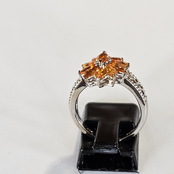 Jalisco Fire Opal Ring Size 7.5 Platinum/925! 😲 - Picture 11 of 14